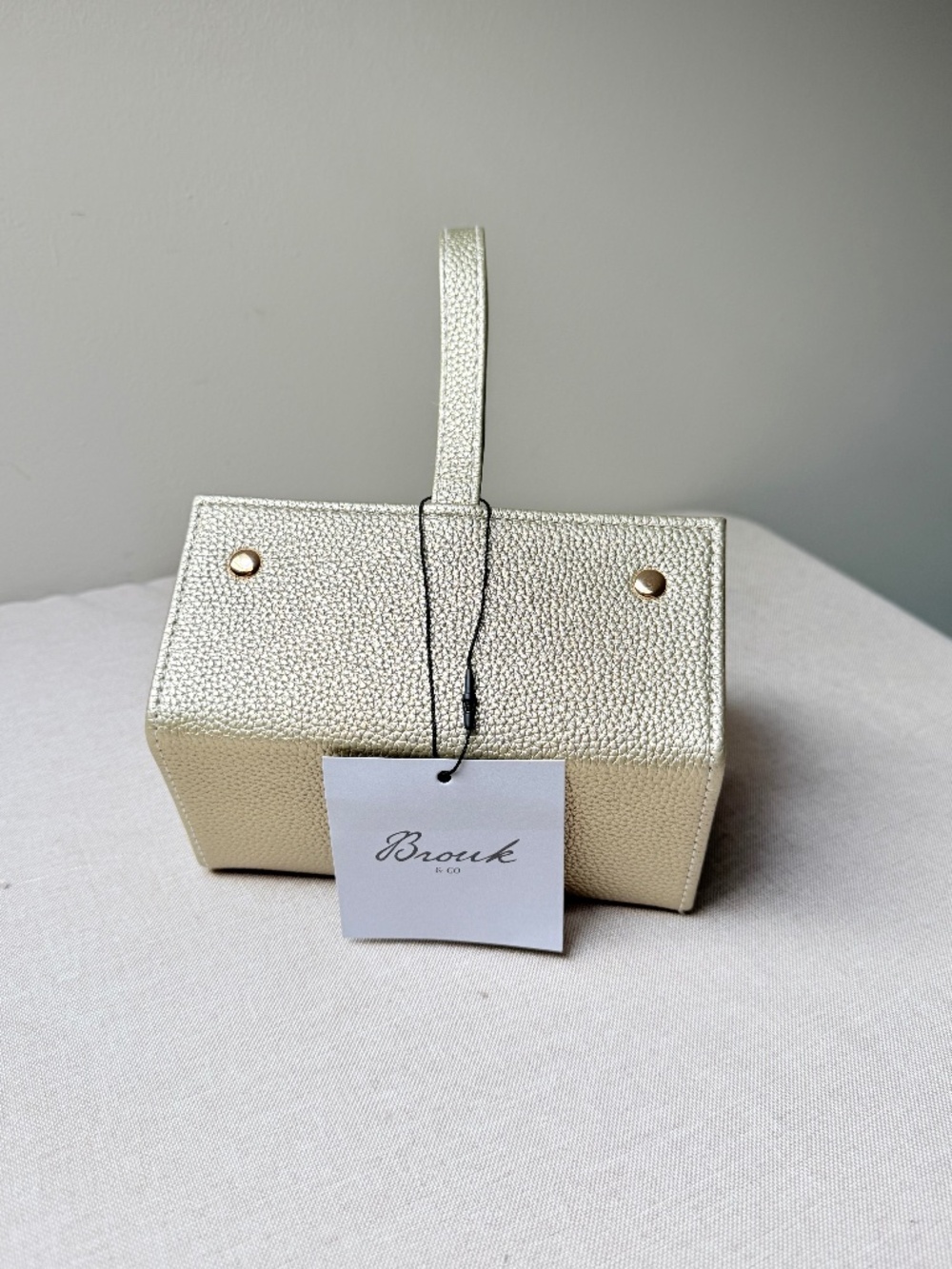 Brouk & Co LEAH 5 Eyewear and Jewelry Case Gold NWT
